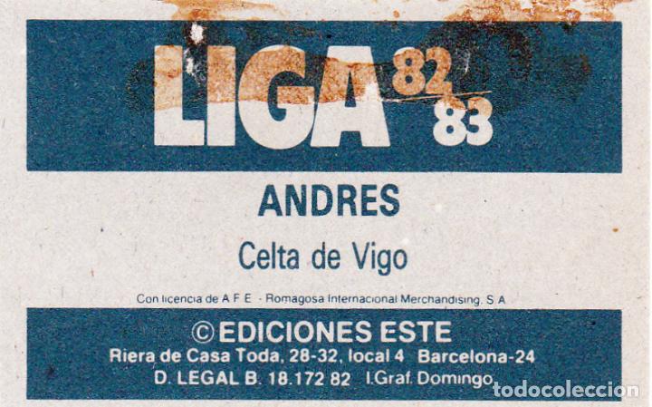 Cromos de f&uacute;tbol: ESTE 82 ANDRES DEL CELTA (VERSION DIFICIL)(A-9) - Foto 2