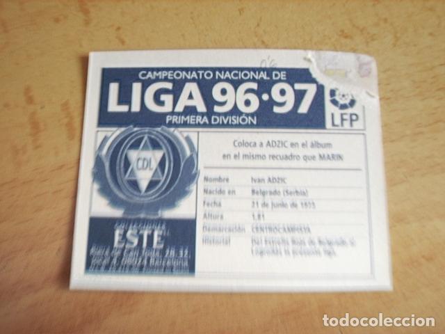 Cromos de f&uacute;tbol: LOGRO&Ntilde;ES  ADZIC  COLOCA  ESTE 96-97  VENTANILLA - Foto 2