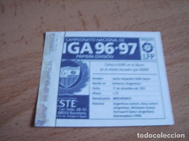Cromos de f&uacute;tbol: EXTREMADURA  DURE  COLOCA  ED.ESTE 96-97  VENTANILLA - Foto 2