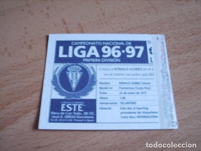 Cromos de f&uacute;tbol: SPORTING  RONALD GOMEZ  COLOCA  ED.ESTE 96-97  VENTANILLA - Foto 2