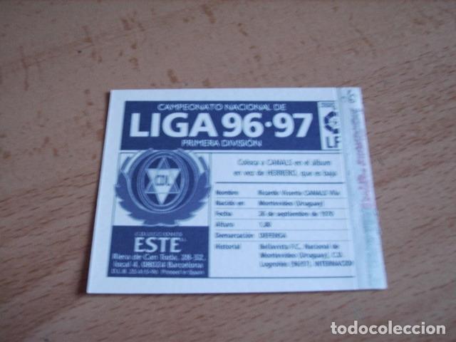 Cromos de f&uacute;tbol: LOGRO&Ntilde;ES  CANALS  COLOCA  ED.ESTE 96-97  VENTANILLA - Foto 2