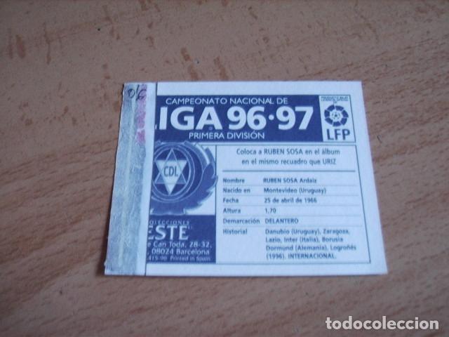 Cromos de f&uacute;tbol: LOGRO&Ntilde;ES  RUBEN SOSA  COLOCA  ED.ESTE 96-97  VENTANILLA - Foto 2