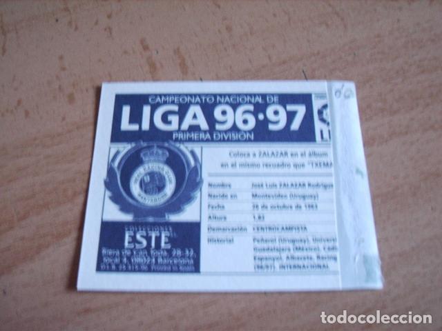 Cromos de f&uacute;tbol: RACING  ZALAZAR  COLOCA  ED.ESTE 96-97  VENTANILLA - Foto 2