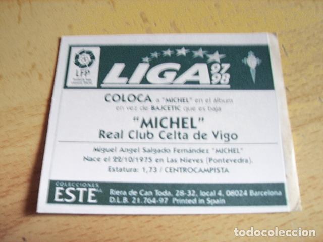 Cromos de f&uacute;tbol: CELTA--  MICHEL  COLOCA  ED.ESTE 97-98  VENTANILLA - Foto 2