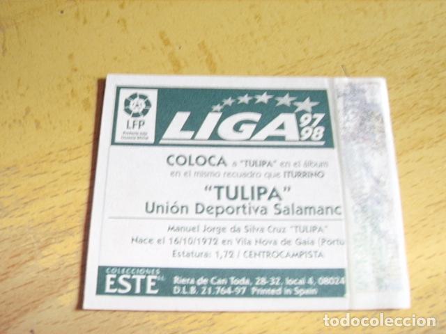 Cromos de f&uacute;tbol: SALAMANCA--   TULIPA   COLOCA  ED.ESTE 97-98  VENTANILLA - Foto 2