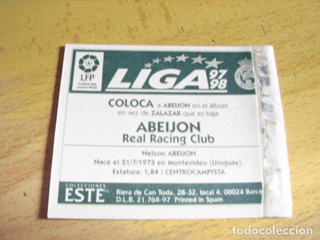 Cromos de f&uacute;tbol: RACING--   ABEIJON  COLOCA  ED.ESTE 97-98  VENTANILLA - Foto 2