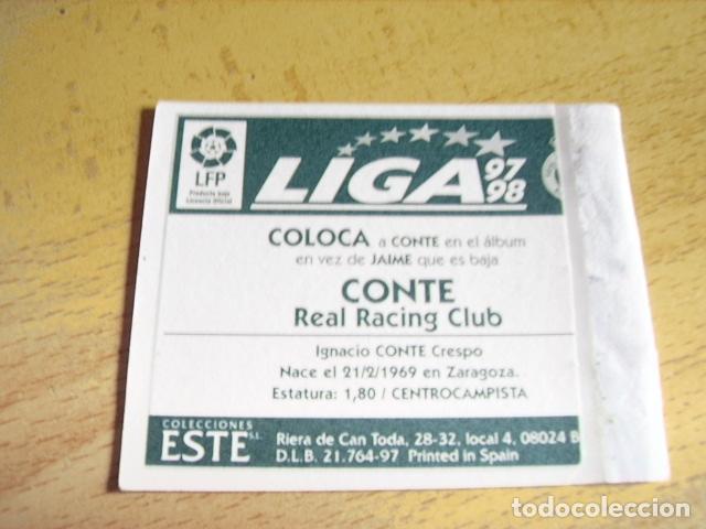 Cromos de f&uacute;tbol: RACING--   CONTE  COLOCA  ED.ESTE 97-98  VENTANILLA - Foto 2