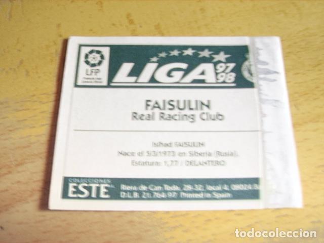Cromos de f&uacute;tbol: RACING--  FAISULIN  BAJA  ED.ESTE  97-98  VENTANILLA - Foto 2