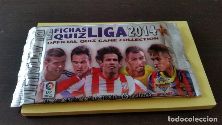 Football Stickers: SOBRE SIN ABRIR - LAS FICHAS QUIZ LIGA 2014 - PLATINUM - MUNDICROMO- 20&ordm; EDICI&Oacute;N