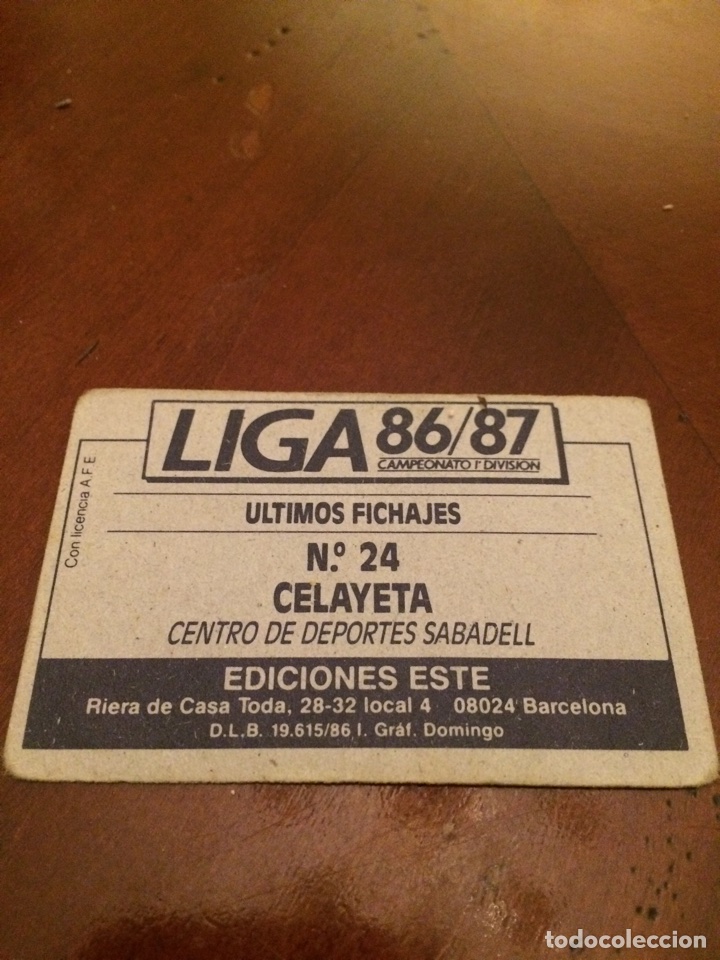 Cromos de f&uacute;tbol: Celayeta fichaje 24 ediciones este 86-87 - Foto 2