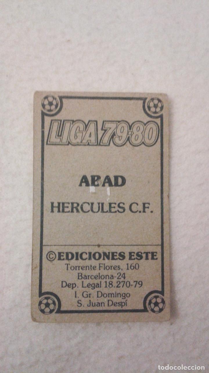 Cromos de f&uacute;tbol: 79-80 ESTE. HERCULES ABAD - Foto 2