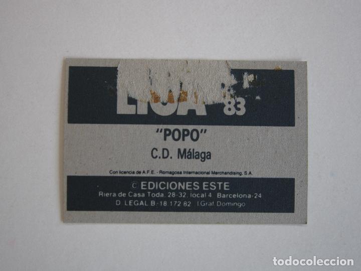 Cromos de f&uacute;tbol: ESTE 82-83 POPO MALAGA 1982-1983 - Foto 2