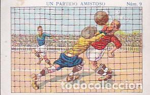 Cromos de F&uacute;tbol: CROMO FUTBOL COLECCION UN PARTIDO AMISTOSO N&ordm; 9 CHOCOLATE AMATLLER
