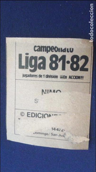 Cromos de f&uacute;tbol: 81-82 ESTE. SEVILLA NIMO CON ERROR DE CORTE - Foto 2