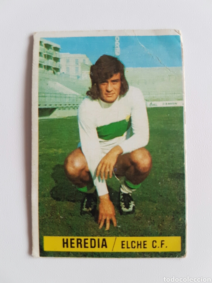 Cromos de f&uacute;tbol: Este 74 75 doble HEREDIA Elche despegado - Foto 1