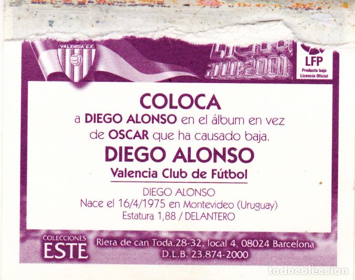 Cromos de f&uacute;tbol: ESTE 2000-01 DIEGO ALONSO  COLOCA MUY DIFICIL (VENTANILLA) - Foto 2