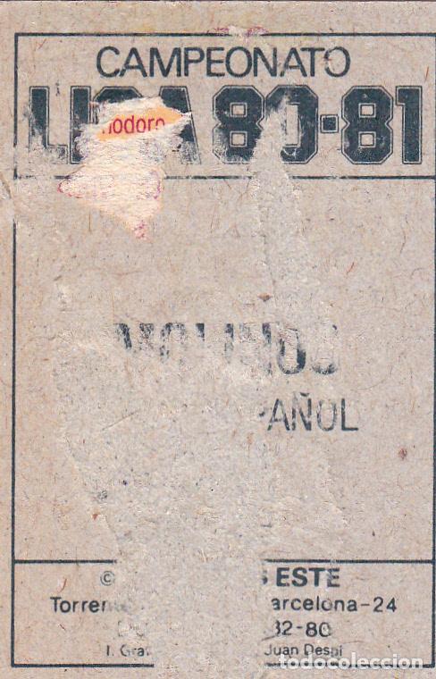 Cromos de f&uacute;tbol: ESTE 80-81 MOLINOS (DESPEGADO)(A-9) - Foto 2