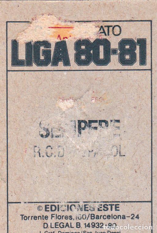 Cromos de f&uacute;tbol: ESTE 80-81 SEMPERE (DESPEGADO)(A-9) - Foto 2