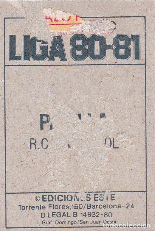 Cromos de f&uacute;tbol: ESTE 80-81 PADILLA (DESPEGADO)(A-9) - Foto 2
