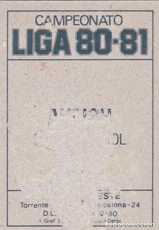 Cromos de f&uacute;tbol: ESTE 80-81 AIFUCH (DESPEGADO)(A-9) - Foto 2