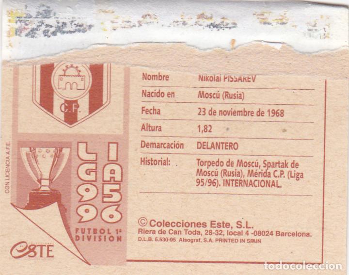 Cromos de f&uacute;tbol: ESTE 95-96 PISSAREV COLOCA MUY DIFICIL (VENTANILLA)(A-9) - Foto 2