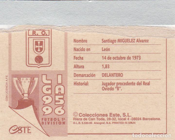 Cromos de f&uacute;tbol: ESTE 95-96 MIGUELEZ COLOCA DIFICIL (VENTANILLA)(A-9) - Foto 2