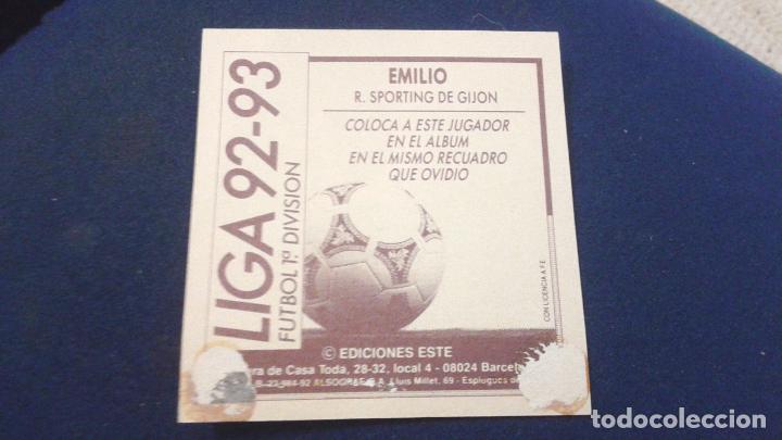 Cromos de f&uacute;tbol: 92-93 ESTE. COLOCA SPORTING GIJON EMILIO - Foto 2
