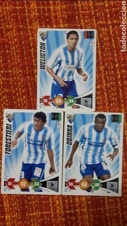 Cromos de f&uacute;tbol: LOTE 3 CROMOS MALAGA ADRENALYN 2009/2010 - Foto 1