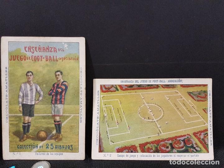 Cartes &agrave; collectionner de Football: ENSE&Ntilde;ANZA DEL JUEGO DE FOOT-BALL-ASOCIACI&Oacute;N. COLECCI&Oacute;N DE 25 DIBUJOS(COMPLETA) CHOCOLATE.AMATLLER.