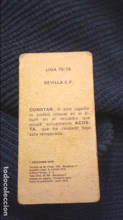 Cromos de f&uacute;tbol: 75/76 ESTE. NUNCA PEGADO COLOCA SEVILLA CONSTAN - Foto 2