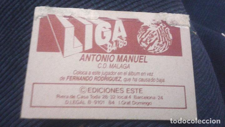 Cromos de f&uacute;tbol: 84/85 ESTE. COLOCA MALAGA ANTONIO MANUEL - Foto 2