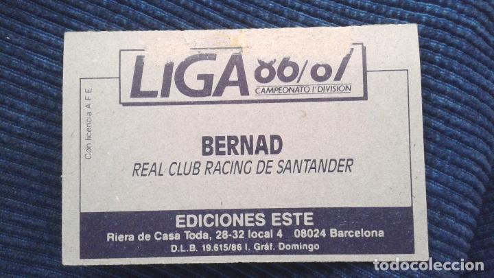 Cromos de f&uacute;tbol: 86/87 ESTE. BAJA RACING DE SANTANDER BERNAD - Foto 2