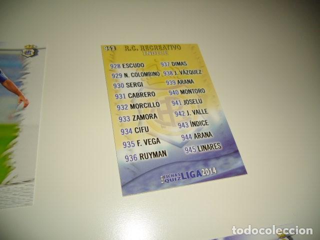 Figurine di Calcio: FICHA CROMO MUNDICROMO FICHAS QUIZ LIGA 2013 2014 13 14 RECREATIVO DE HUELVA INDICE