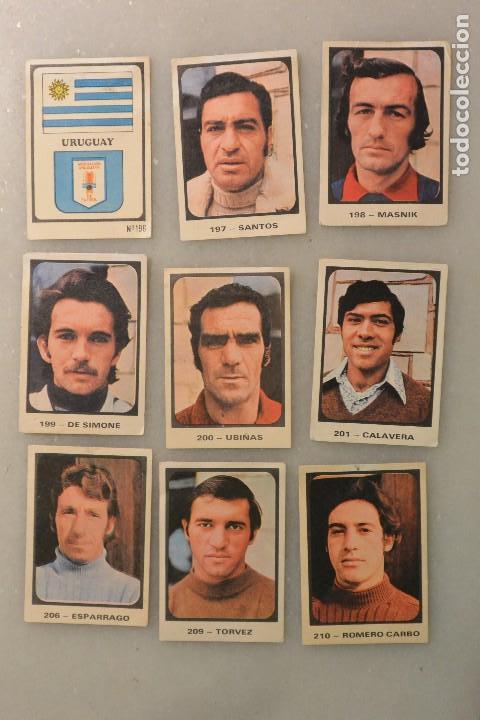 Fu&szlig;ball-Sticker: LOTE 9 CROMOS FUTBOL EQUIPO URUGUAY COLECCION CAMPEONATO MUNDIAL MUNICH 1974 EDITORIAL RUIZ ROMERO
