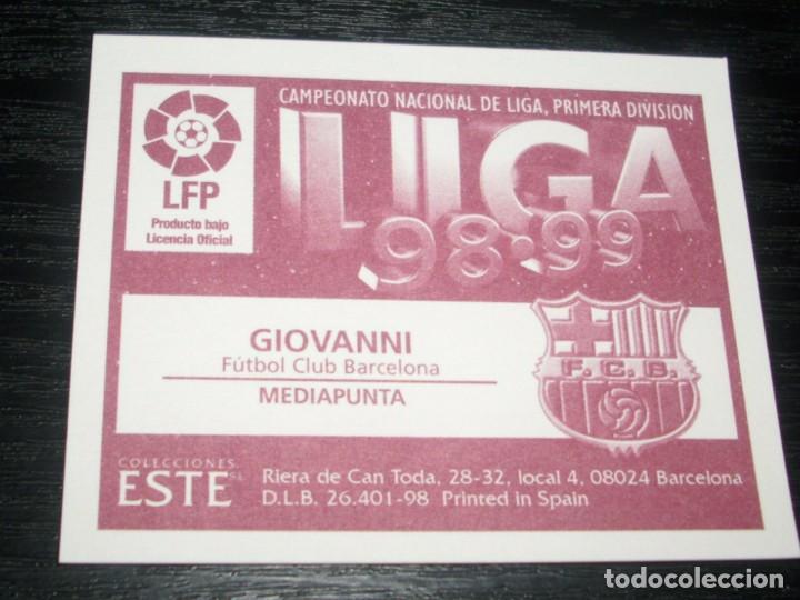 Cromos de f&uacute;tbol: -ESTE 98-99 : GIOVANNI ( BARCELONA ) - Foto 2