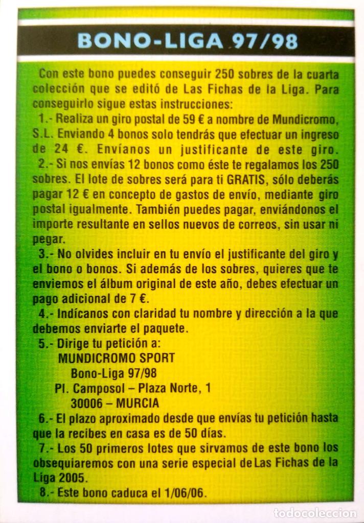 Cromos de F&uacute;tbol: Bono Liga 97 98 1997 1998 - Comodin 2006 - Mundicromo MC - Fichas Liga 2005 2006 05 06