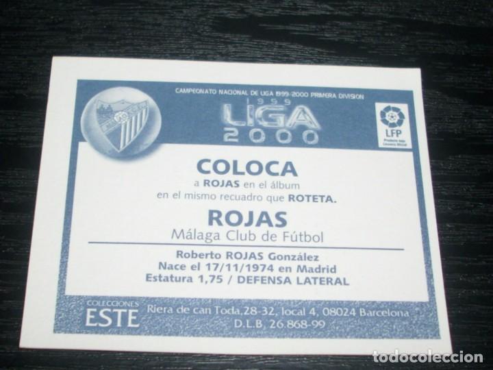 Cromos de f&uacute;tbol: -ESTE 99-00 : ROJAS  ( MALAGA )  -- COLOCA -- - Foto 2