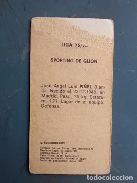 Cromos de f&uacute;tbol: PI&Ntilde;EL (Sporting de Gij&oacute;n) - CROMO EDICIONES ESTE LIGA 75/76 - Foto 2
