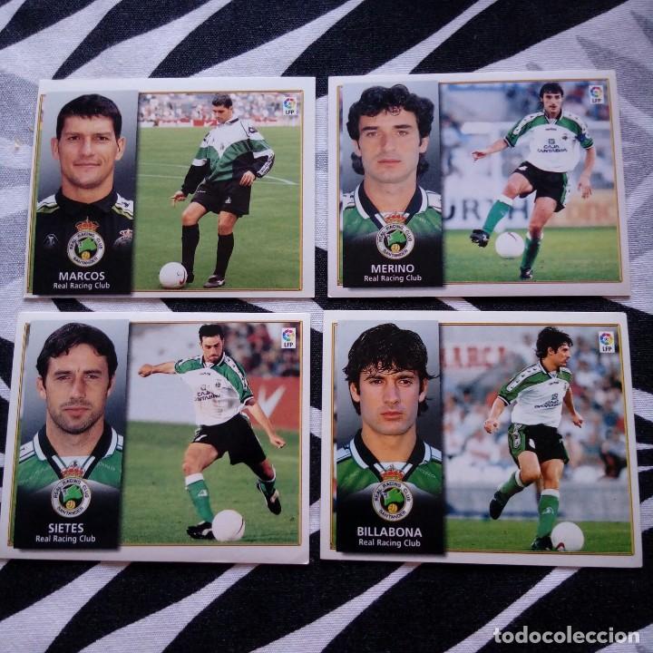 Cromos de f&uacute;tbol: Lote de 4 cromos nuevos y distintos de liga Este 1998 - 1999. Del Santander