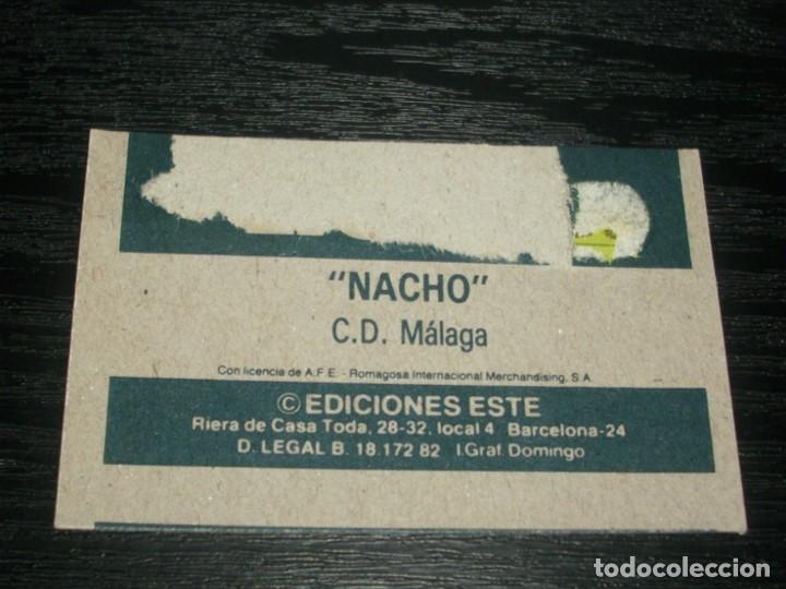 Cromos de f&uacute;tbol: -ESTE 82-83 : NACHO ( MALAGA )  -- ERROR DE CORTE -- - Foto 2
