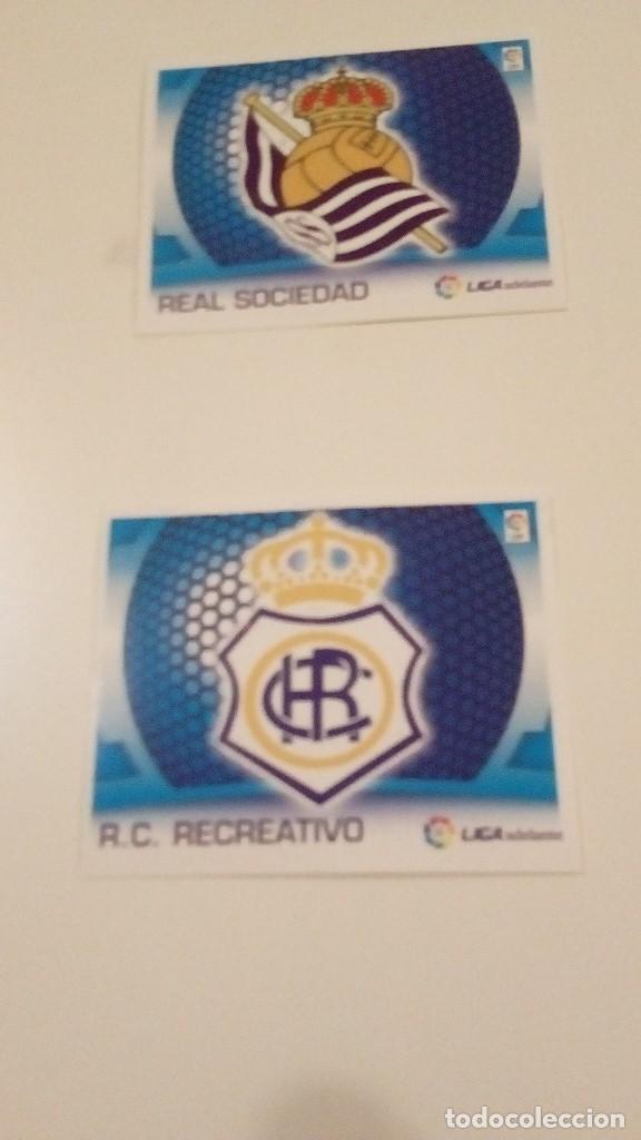 Cromos de f&uacute;tbol: LIGA ESTE CROMO SIN PEGAR 2009 2010 09 10 ESCUDO LIGA ADELANTE RECREATIVO HUELVA