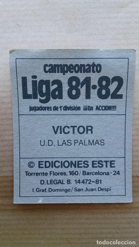 Cromos de f&uacute;tbol: Cromo ediciones ESTE 1981-1982 - Victor - U.D. Las Palmas - Nunca pegado - Foto 2