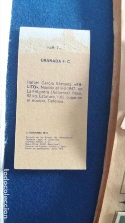 Cromos de f&uacute;tbol: 75/76 ESTE. GRANADA FALITO ERROR DE CORTE CROMO MAS LARGO - Foto 4