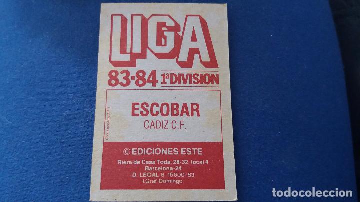 Cromos de f&uacute;tbol: 83/84 ESTE. NUNCA PEGADO cadiz escobar - Foto 2