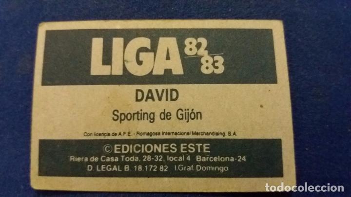 Cromos de f&uacute;tbol: 82/83 ESTE. NUNCA PEGADO SPORTING DE GIJ&Oacute;N david - Foto 2