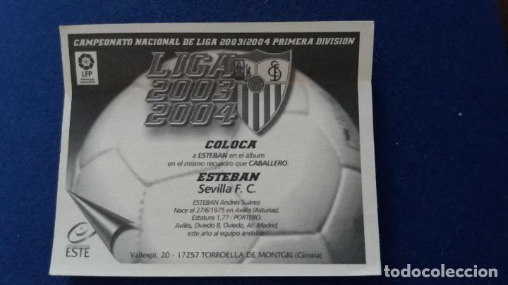 Cromos de f&uacute;tbol: 03/04 ESTE. Coloca sevilla esteban. Leer - Foto 2