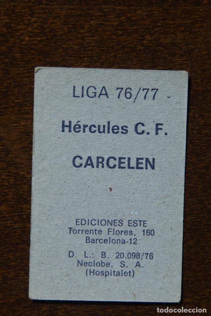 Cromos de f&uacute;tbol: ED. ESTE 76-77. CARCELEN HERCULES. NUNCA PEGADO - Foto 2