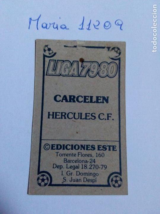 Cromos de f&uacute;tbol: Este 79 80 carcelen del hercules - Foto 2