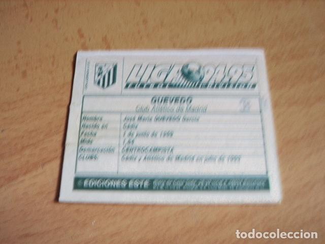 Cromos de f&uacute;tbol: ED. ESTE 94-95 BAJA QUEVEDO ( AT.MADRID ) VENTANILLA - Foto 2