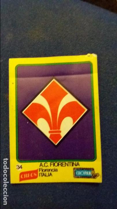 Cromos de F&uacute;tbol: Cromo pl&aacute;stico Cropan crecs equipos de europa escudo Fiorentina florencia italia